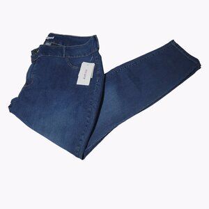 Just Fab Jeans Womens Plus Size 24W Straight High Waist Medium Wash Denim Pants